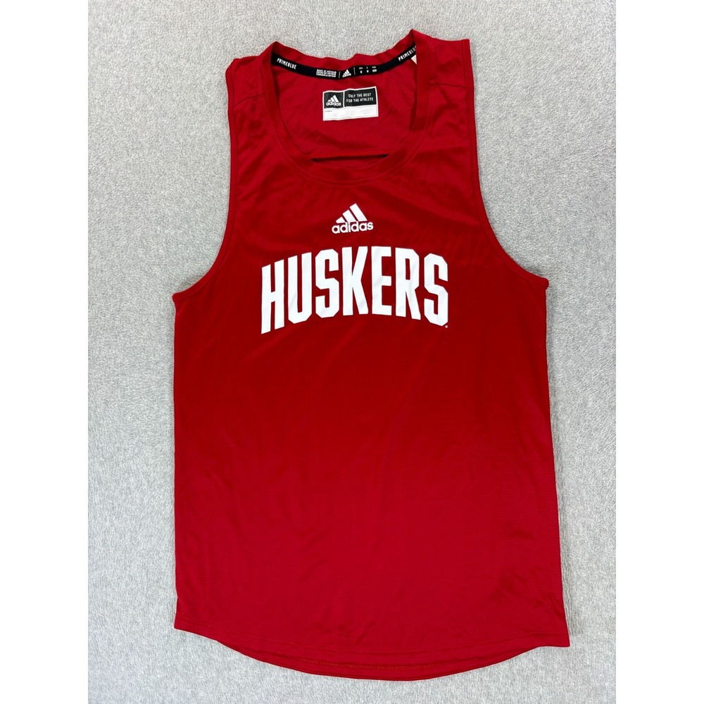 Nebraska Cornhuskers Adidas Screened Track & Field Tank (Men's Medium) Red